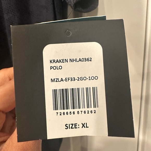 Fanatics Mens XL Seattle Kraken Hockey Shirt Polo NHL Navy Licensed Authentic - Picture 3 of 7